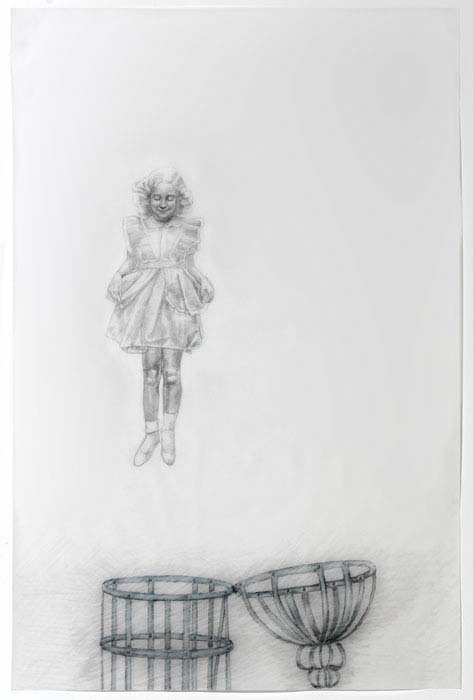  girl floating above cage